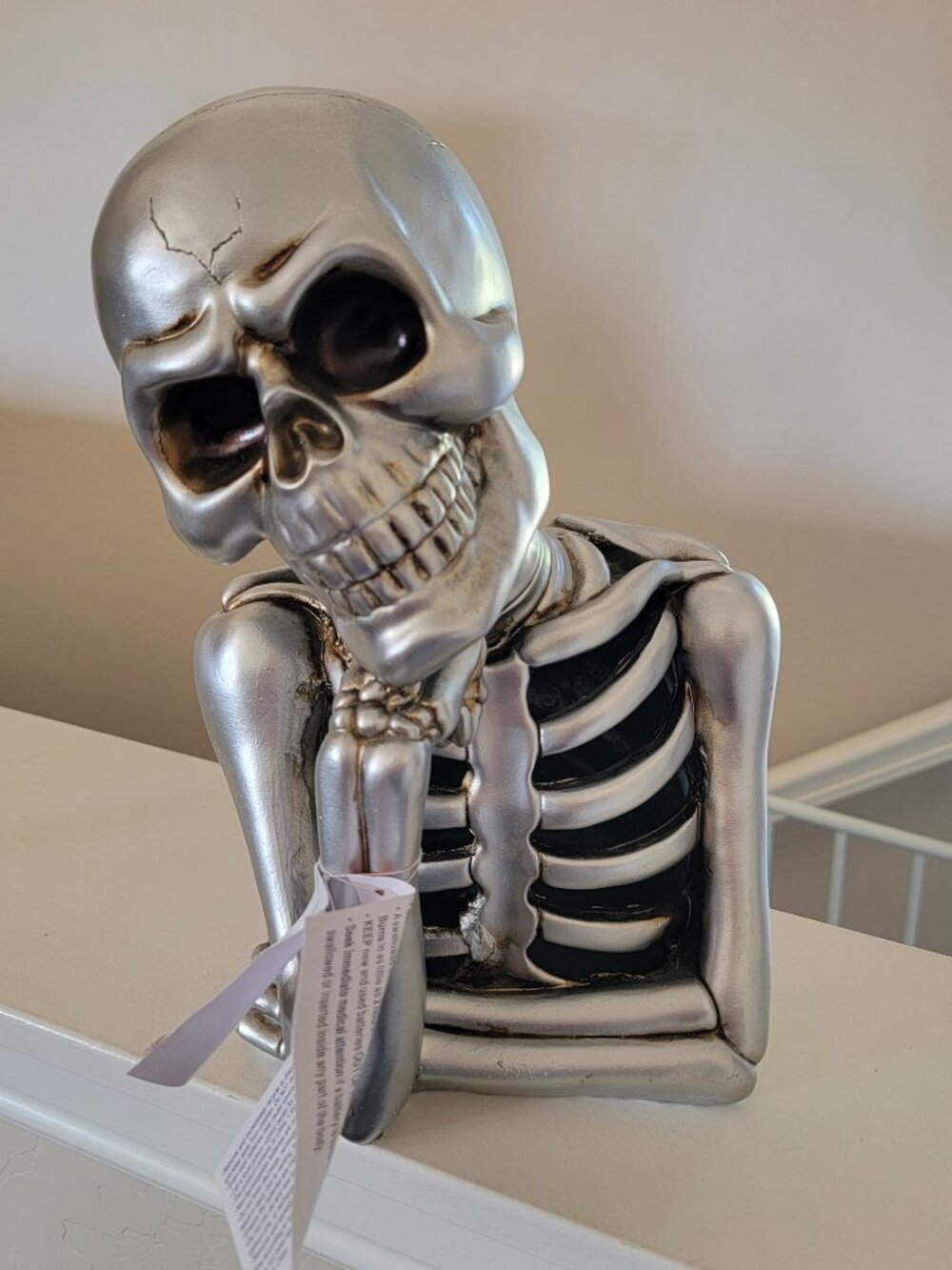 Silver Skeleton Halloween Decor Figurine